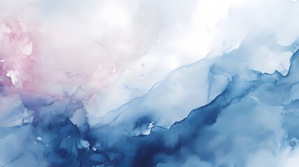 Poster - Abstract Blue and Pink Ink Wash Painting