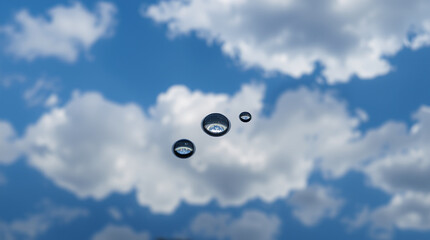 Poster - Water drops against a cloudy sky