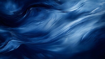 Poster - Abstract Blue Swirling Waves Abstract Art Design