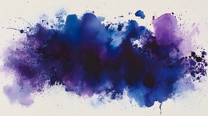 Poster - Abstract Watercolor Painting In Shades Of Blue And Purple