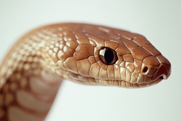 Poster - Close-up image of a snake's head on a white background