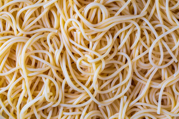 Canvas Print - Boiled spaghetti pasta. Ready to cook.