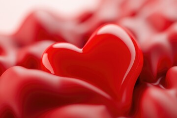 Poster - A detailed view of a cluster of bright red hearts