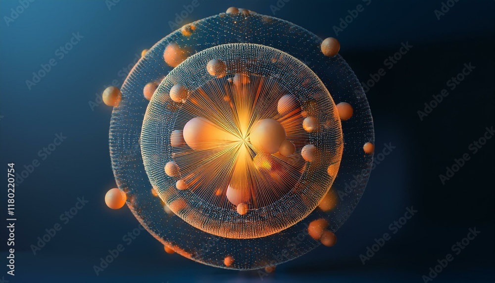 Quantum Password Foto de Stock Spherical particles that represent the qubits of a ...