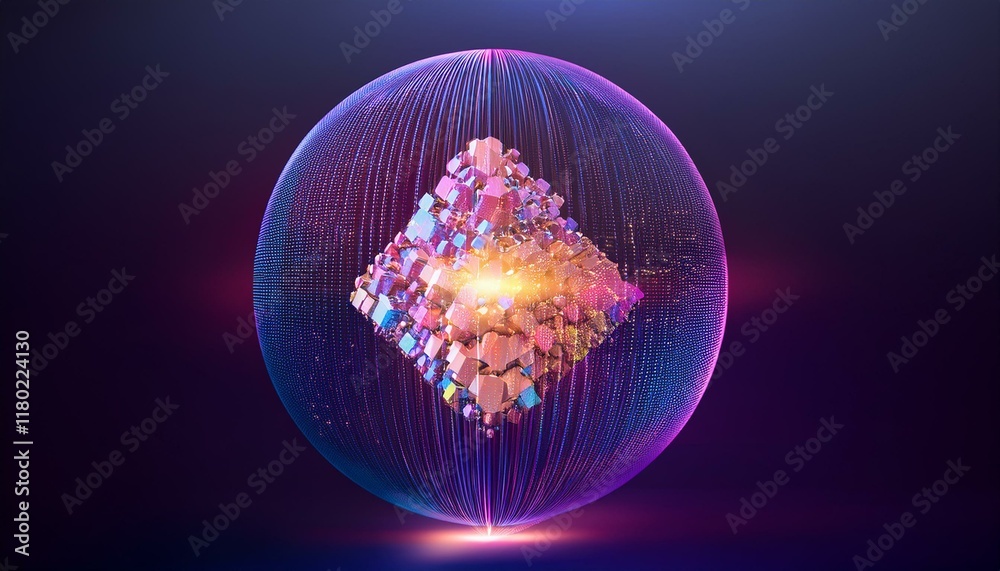 Quantum Password Spherical particles that represent the qubits of a quantum password ...