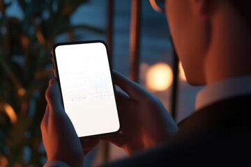 Poster - A person holding a cell phone in their hand, ready to make a call or send a message