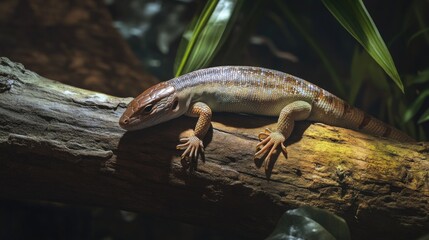 Poster - A lizard perched on the tip of a tree branch, soaking up the sun
