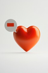 Aufkleber - A heart shaped object with a speech bubble, often used as a symbol of love and affection
