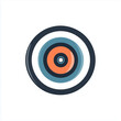 © Daria94 - A circular target with multiple concentric rings in shades of blue, orange, and black is displayed prominently. This design is suitable for branding, sports, or educational purposes
