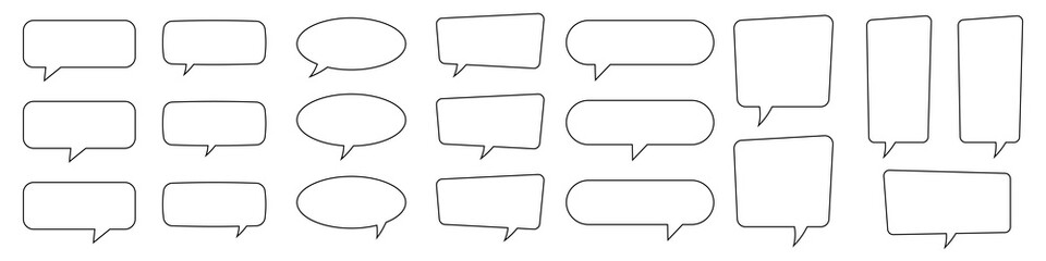 Wall Mural - Collection of line speech bubble, speech balloon, chat bubble.