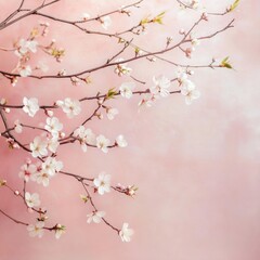 Poster - A branch of a tree featuring white flowers, suitable for use in botanical or nature-themed designs