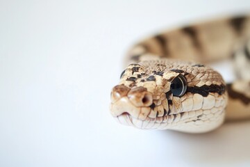 Poster - A close-up photo of a snake on a white background