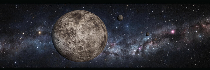 Aufkleber - Stunning view of the solar system with distant planets