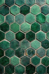 Wall Mural - Close-up of green tile