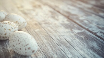 Poster - A collection of eggs resting on a wooden surface, perfect for cooking or photography