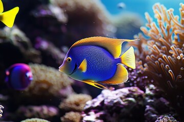 Poster - A clear view of a fish swimming in its tank