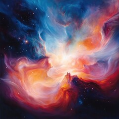 Poster - A vibrant and starry nebula perfect for space-themed designs or backgrounds