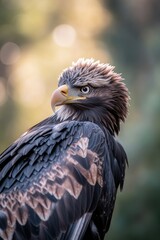 Poster - Close-up shot of a bird of prey's face and beak, with sharp details