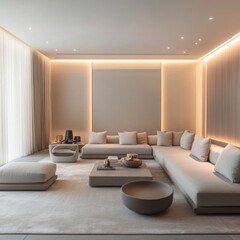 Poster - Cozy living room with couch, coffee table, and TV
