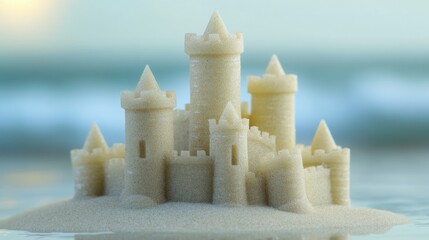 Poster - Coastal architecture with ocean waves
