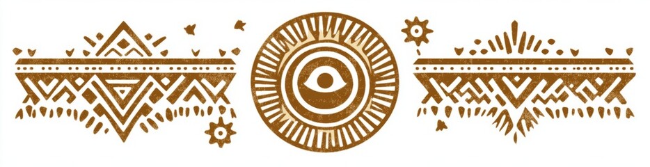 Poster - A modern geometric pattern with smooth gold and white elements. Clean and simple design.