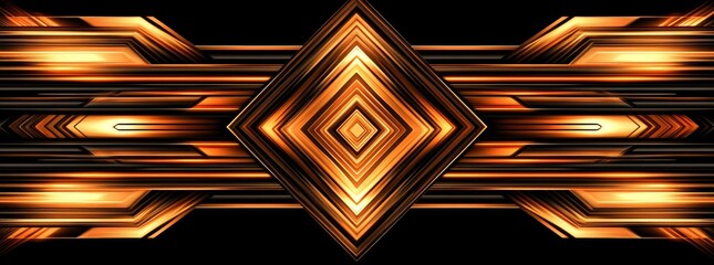 Poster - A set of seamless black and golden geometric designs, characterized by their streamlined and contemporary graphics.