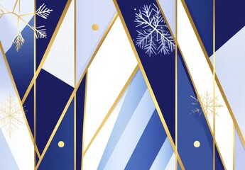 Poster - the design consists of an abstract geometric layout with lines and snowflakes on a modern, seamless 