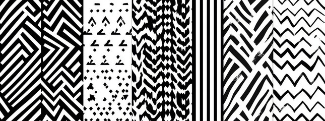 Aufkleber - A set of fluid black and white designs. Clean and contemporary artwork.