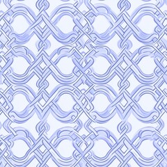 Aufkleber - The design showcases a flower in a geometric pattern, complemented by white and blue elements on a seamless modern background. It is versatile for use in fabric, wallpaper, and packaging, as well as