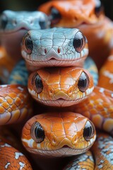 Aufkleber - Close-up photo of colorful snakes, highlighting their texture and pattern