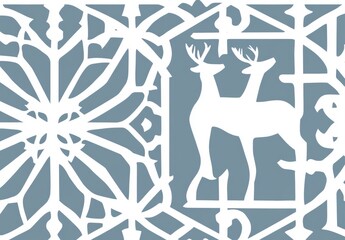 Poster - combining lines and snowflakes in an abstract geometric pattern on a seamless modern backdrop, compl