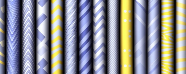 Aufkleber - Seamless geometric designs incorporating gray and white hues. Streamlined and modern graphics.