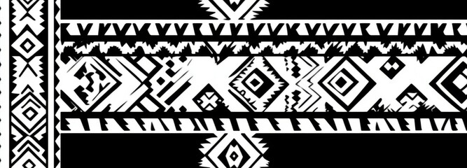 Aufkleber - A selection of uninterrupted black and white patterns that showcase sleek, modern aesthetics.