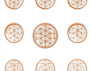 Poster - The design includes a geometric pattern of wavy lines on a seamless modern background, utilizing a simple lattice structure with textures of white and gold.