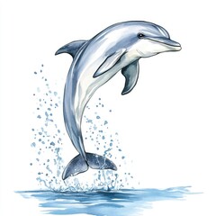Poster - A dolphin jumping out of the water, with sunlight and splashes creating a dynamic scene
