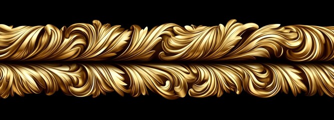 Aufkleber - Geometric floral patterns in a seamless format. Utilizes modern golden and black backgrounds and features damask graphic ornaments.