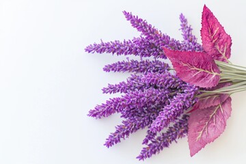 Poster - A bouquet of purple flowers arranged on a clean white surface