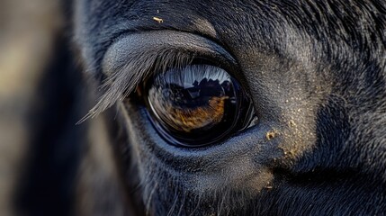 Poster - A close-up shot of a horse's eye with a detailed expression