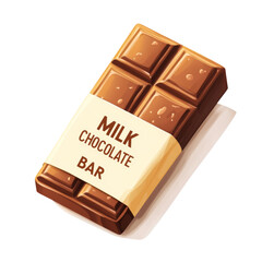 Aufkleber - A digitally rendered image showcases a milk chocolate bar wrapped in a simple paper wrapper.