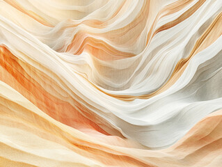Aufkleber - Flowing white and orange abstract texture resembling layered sandstone