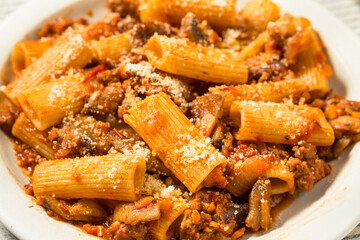 Wall Mural - Homemade Mushroom Sausage Ragu Pasta