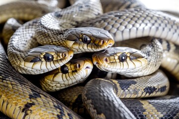 Poster - A close-up shot of multiple snakes, potentially in a threatening or defensive posture