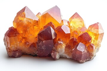 Aufkleber - A collection of vibrant orange crystals arranged on a clean white surface