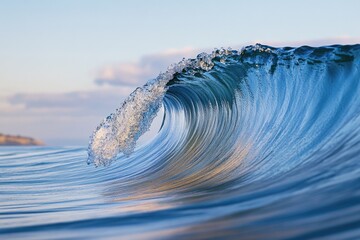 Poster - Powerful sea wave crashes into the ocean with foam and spray