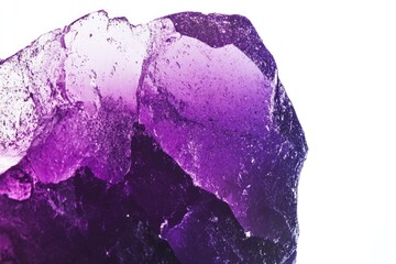 Poster - A close-up view of a purple rock against a white background, suitable for use in designs and illustrations