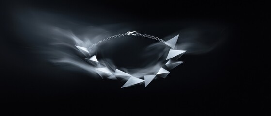 Poster - a necklace with a chain and a pendant shaped like a triangle
