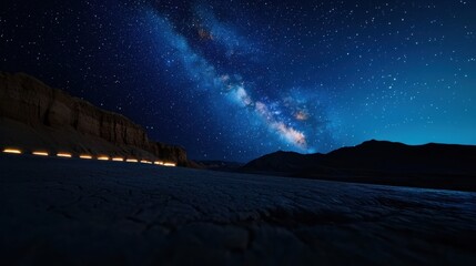 Wall Mural - a dark night sky with a large milky white cloud in the middle