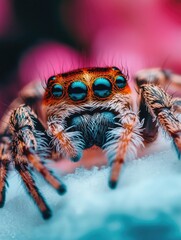 Canvas Print - Spider with blue eyes