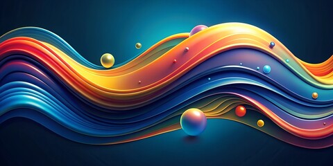 Poster - Vivid waves of color dance against a dark background, creating a mesmerizing abstract display that captivates the viewer in a world of imagination