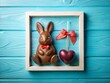 © Nopparat - Happy Easter Bunny Chocolate Dessert Double Exposure Stock Photo